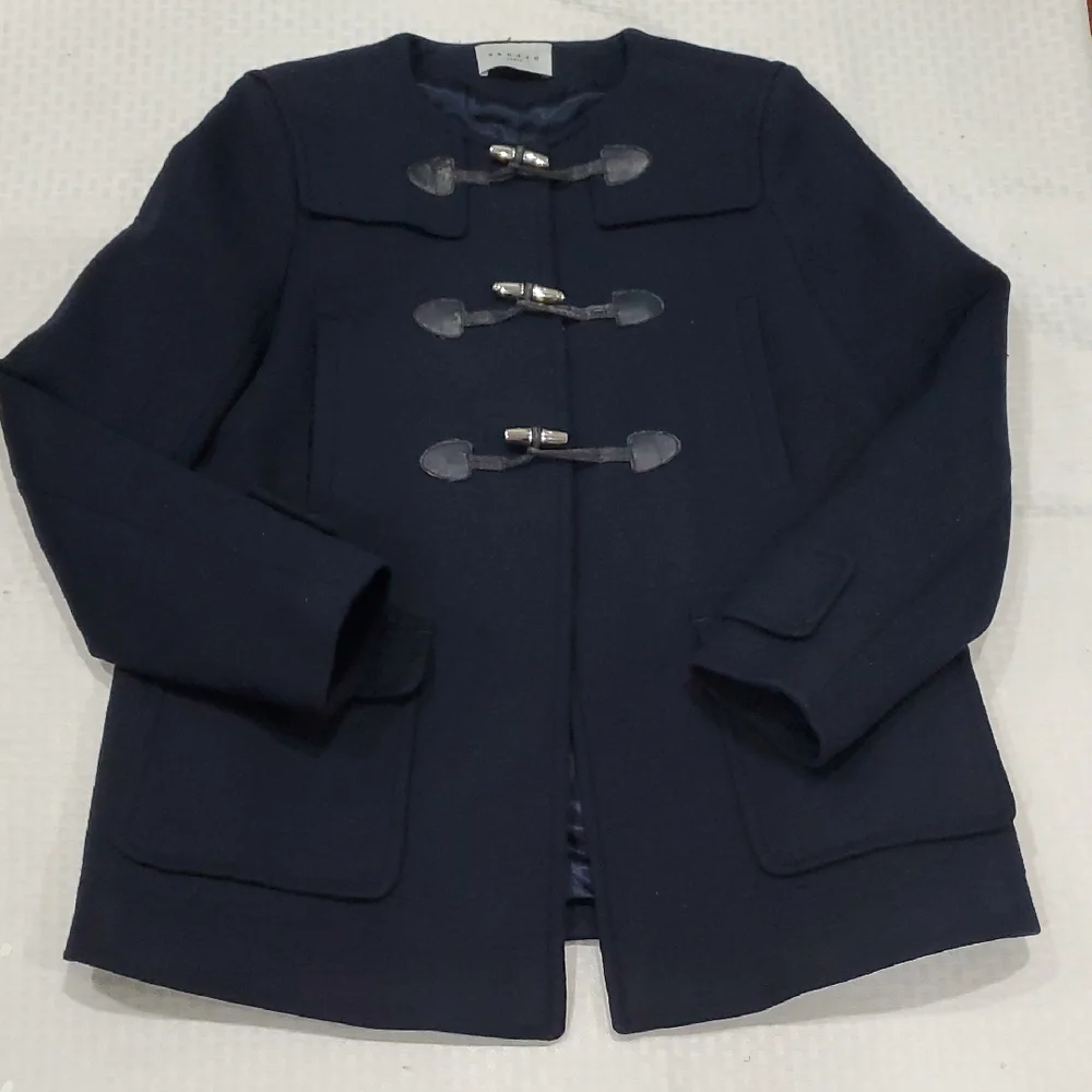 Sandro Women's Navy Toggle Pea Coat - Picture 12 of 17